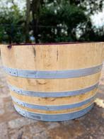 Groot half wijnvat 200L vat - Eikenhout - Bloembak - Vijver, Rond, Nieuw, Ophalen of Verzenden, 60 tot 100 cm