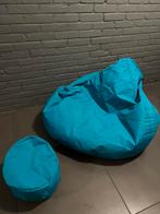 Blauwe poef, Huis en Inrichting, Zitzakken, Ophalen of Verzenden, Zo goed als nieuw, Blauw, Zitzak