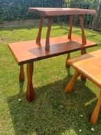 jaren ' 70 bijzettafels ,brutalistische stijl, Ophalen, Gebruikt, Hout, Minder dan 55 cm