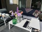 Stoel-bank loungeset 4-delig – Wit/Teak - De Fonteijn, Ophalen, 4 zitplaatsen, Bank, Aluminium