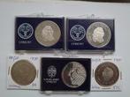 3 x 50 gulden zilver + 2 x 10 gulden Juliana zilver, Koningin Juliana, Zilver, Ophalen of Verzenden, Losse munt