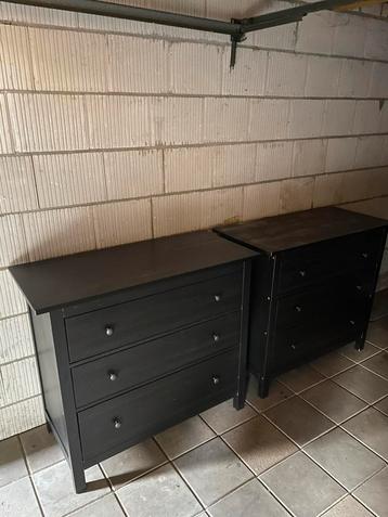 2x Hemnes Ladekast Zwart - Opknapper beschikbaar voor biedingen