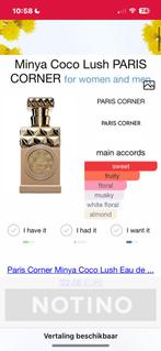 Paris Corner - minya coco lush 100ml edp, Sieraden, Tassen en Uiterlijk, Uiterlijk | Parfum, Ophalen of Verzenden, Nieuw