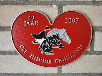 Plaquette csi indoor Friesland 40 jaar 2007 bordje paarden  beschikbaar voor biedingen