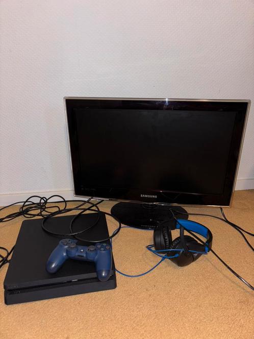 Sony playstation 4 inc toebehoren, Spelcomputers en Games, Spelcomputers | Sony PlayStation 4, Gebruikt, Slim, 1 TB, Met 1 controller