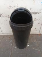 Zwarte Prullenbak - Afvalbak, Ophalen, Kunststof, Gebruikt, 50 tot 75 cm