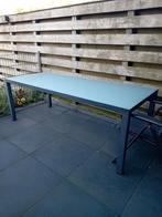 Tuintafel  aluminium met glazen blad  terastafel, Ophalen, Gebruikt, Rechthoekig, Aluminium