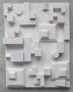 3D schilderij wit van hout 21x27cm, Ophalen of Verzenden