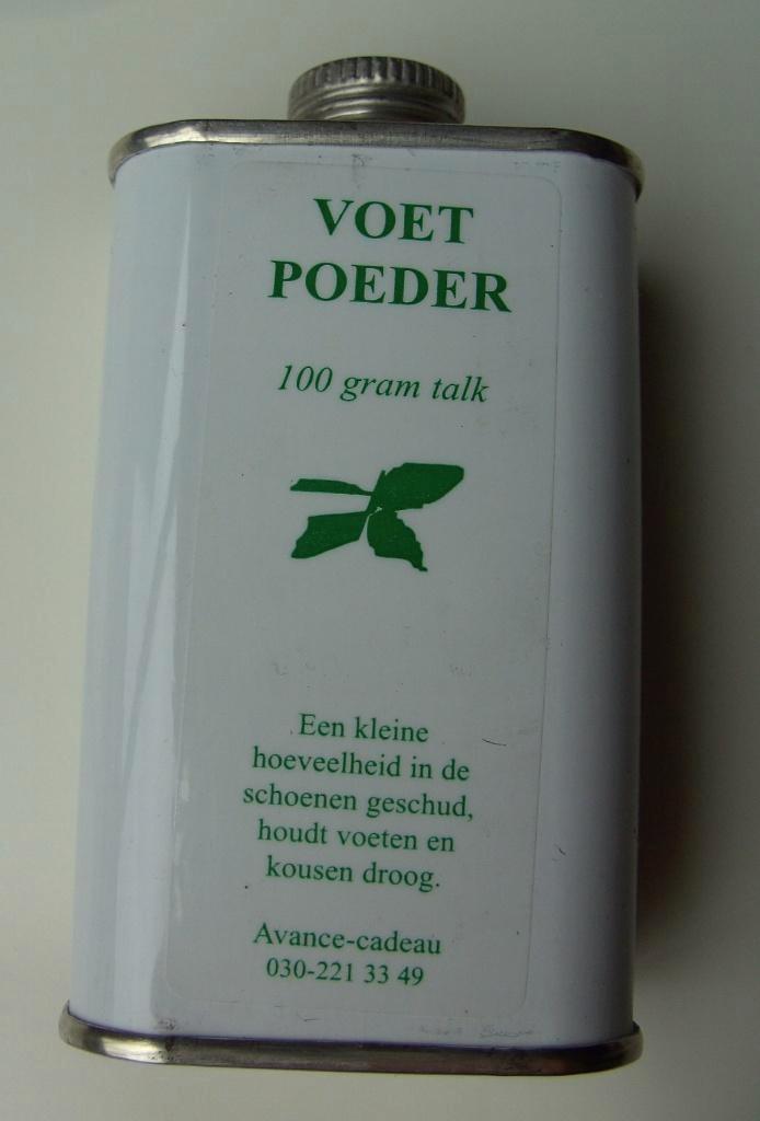 TALKPOEDER VOETPOEDER 100 GRAM IN RETRO BLIKJE NIEUW, Verzamelen, Blikken, Nieuw, Overige, Ophalen of Verzenden