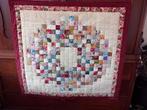 Quilts quilt patchwork wijnrood/beige, Ophalen of Verzenden