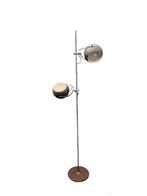 Vintage vloerlamp staande lamp bollamp bruin, Huis en Inrichting, Lampen | Vloerlampen, Gebruikt, Ophalen of Verzenden, Metaal