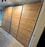 2 Lichtbruine Kledingkasten met Schuifdeuren + Ladekast, Ophalen, Gebruikt, 200 cm of meer, 150 tot 200 cm