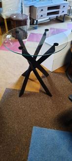Aangeboden Nieuwe Industriële Tafel met Glazen Tafelblad, Huis en Inrichting, Tafels | Eettafels, Ophalen, 100 tot 150 cm, Nieuw