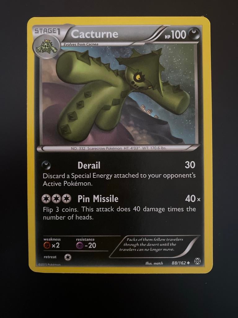 Cacturne 88/162 Pokémon XY BreakThrough 2015 Packfresh Mint, Ophalen of Verzenden, Zo goed als nieuw, Losse kaart