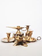 Vintage 70s messing kandelaar kandelaars vaas design goud kl, Antiek en Kunst, Ophalen, Koper of Brons