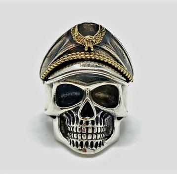 Zilveren Biker Ring Doodskop 925 beschikbaar voor biedingen