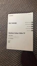 Sony triniton Colour video tv gebruiksaanwijzing, Audio, Tv en Foto, Vintage Televisies, Ophalen of Verzenden, Sony, Zo goed als nieuw