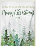 Kerstdecoratie doek kerstbomen tekst merry christmas Nieuw, Ophalen of Verzenden, Nieuw