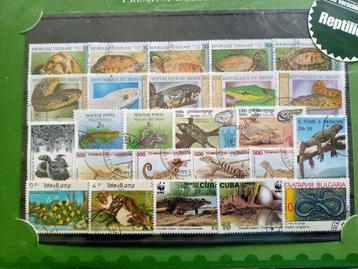 Postzegels 50 stuks Treinen en Reptielen 