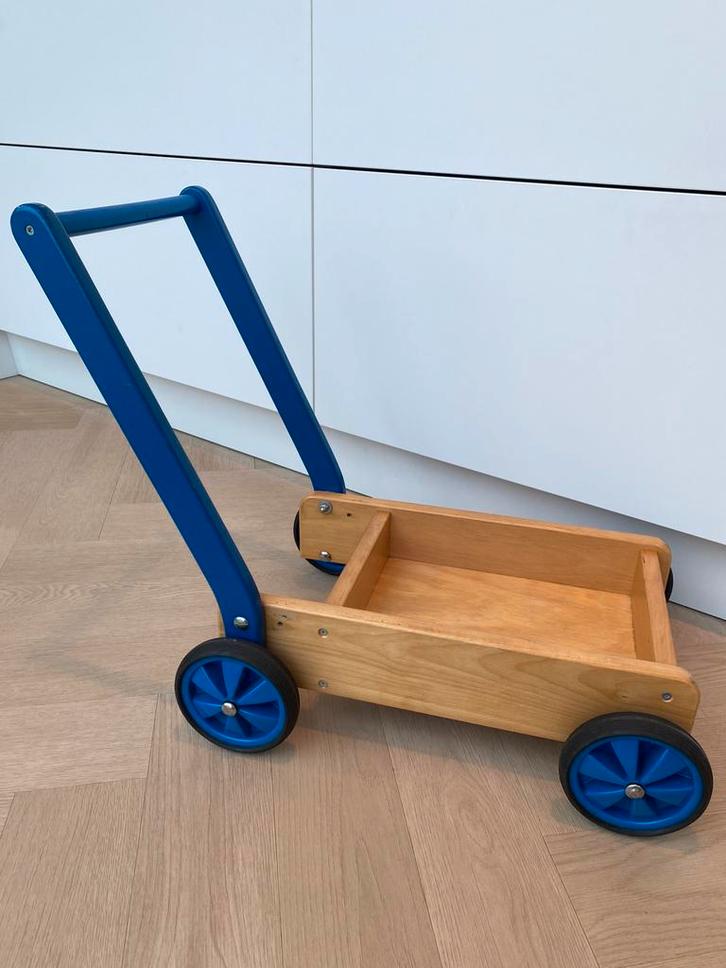 Vintage Allehand houten loopwagen/blokkenkar, Kinderen en Baby's, Speelgoed | Houten speelgoed, Gebruikt, Duw- of Trekspeelgoed