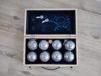 Stevige set Jeu de Boules ballen in houten koffer, Sport en Fitness, Overige Sport en Fitness, Ophalen of Verzenden, Gebruikt