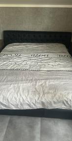 Zwart tweepersoons bed - Zo goed als nieuw, Huis en Inrichting, Slaapkamer | Bedden, Ophalen, Zwart, Tweepersoons, Zo goed als nieuw
