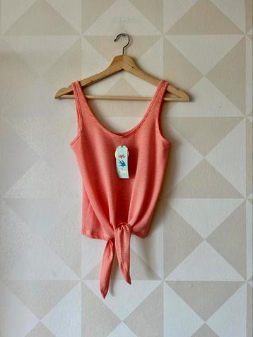 King Louie Knot Singlet doorknoop roze/wit XS/34 NIEUW 