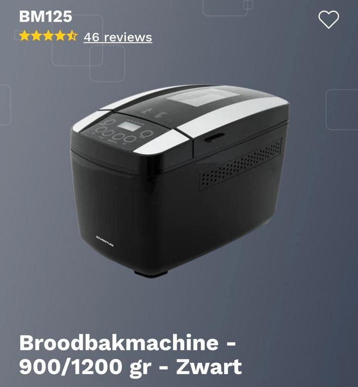 Broodbakmachine Inventum BM125 - 900/1200 gram, Witgoed en Apparatuur, Broodbakmachines, Zo goed als nieuw, Met timer, 800 tot 1200 gram deeg