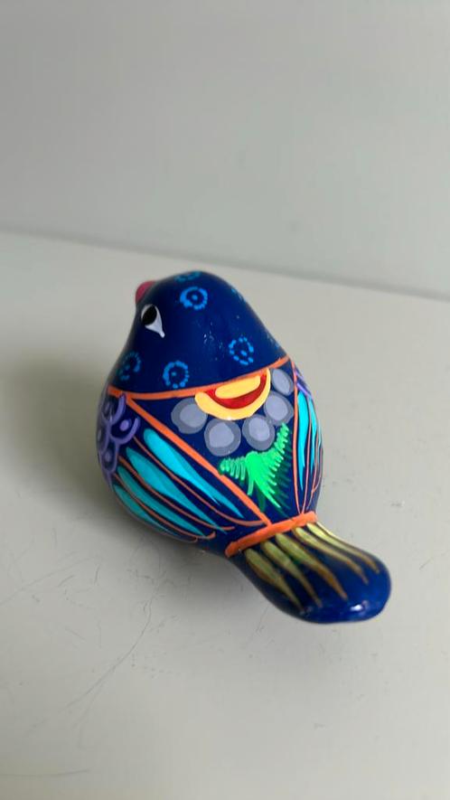 Blauw Mexicaans Keramiek vogeltje, Antiek en Kunst, Kunst | Designobjecten, Ophalen of Verzenden