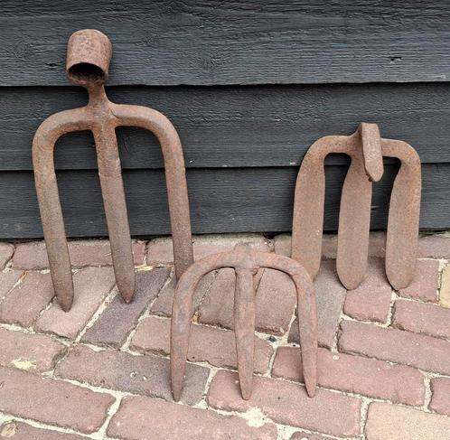 Drie hele oude Sloothaken, Sloothaak gereedschap Giethoorn., Antiek en Kunst, Antiek | Gereedschap en Instrumenten, Ophalen of Verzenden