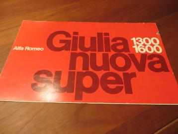 Folder Alfa Romeo Giulia Nuova Super 1300, 1600 1974 beschikbaar voor biedingen