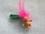 Kleine sleutelhanger met trol met roze haar, Ophalen of Verzenden, Nieuw, Knuffel of Figuurtje