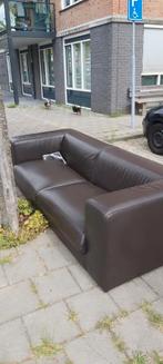 Grote bruinleren bank. Merk l'Ancora, Huis en Inrichting, Ophalen, Gebruikt, Driepersoons, 200 tot 250 cm