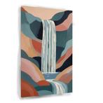 Waterval in pastelkleuren canvas 60x90cm - 18mm., Huis en Inrichting, Woonaccessoires | Schilderijen, Tekeningen en Foto's, Nieuw
