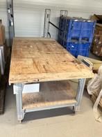Werkbank/tafel met bankschroef, Ophalen, Gebruikt, 120 tot 170 cm, Bankschroef