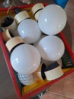 10 Glazen Lampen met Kunststof Voet, Ophalen, Gebruikt, Glas, Vintage