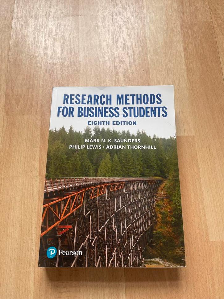 Studieboek Research Methods for Business Students, Boeken, Studieboeken en Cursussen, Zo goed als nieuw, HBO, Beta, Ophalen of Verzenden