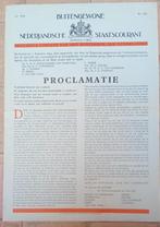 Proclamatie 1945 Nederlandsche staatscourant, Verzamelen, Militaria | Tweede Wereldoorlog, Ophalen of Verzenden, Overige soorten