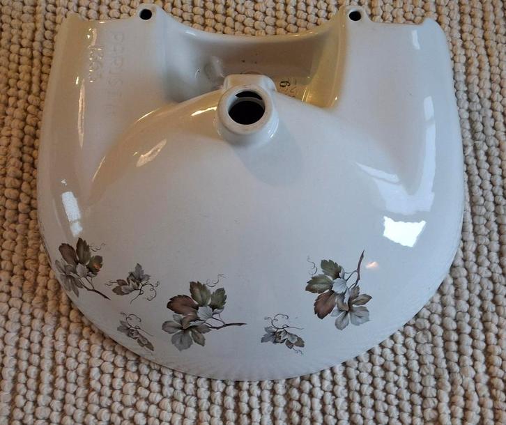 Vintage Wasbak met Bloemen motief - Frans uniek, Huis en Inrichting, Badkamer | Badkamermeubels, Zo goed als nieuw, Ophalen