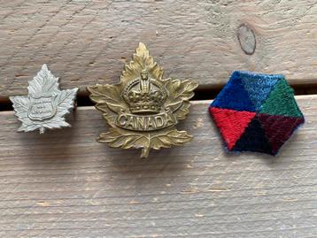 3 Canadese emblemen WO2. beschikbaar voor biedingen