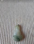 Jade hanger met zilver oogje, Ophalen of Verzenden, Zo goed als nieuw, Groen, Zilver