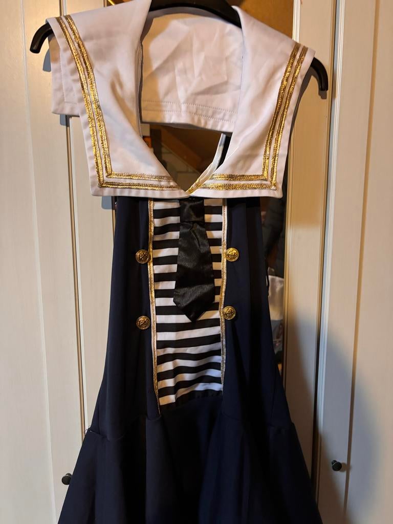 Matroos jurkje maat 40, Maat 38/40 (M), Carnaval, Ophalen of Verzenden, Zo goed als nieuw