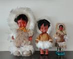 Vintage 3 poppen poppetjes Inuit Eskimo, Verzamelen, Gebruikt, Ophalen of Verzenden, Pop