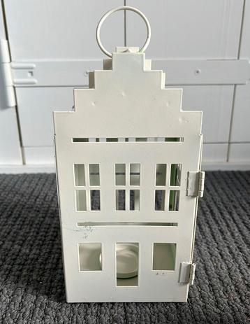 Lantaarn huisje 19cm trapgevel grachtenpand waxinelichtje beschikbaar voor biedingen