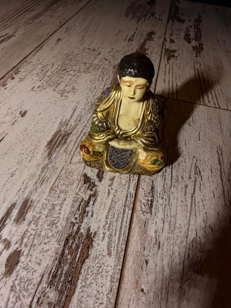 Antieke japanse satsuma boedha, Ophalen of Verzenden