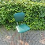 5 retro, vintage groene eetkamerstoelen, Huis en Inrichting, Ophalen of Verzenden, Zo goed als nieuw, Overige kleuren, Vier