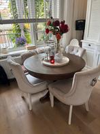 5 stoelen beige taupe velours landelijk, Huis en Inrichting, Ophalen, Elegant