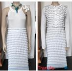 Jurk transfer ruches roomwit wit jurkje 38 M ( vest bolero, Maat 38/40 (M), Wit, Ophalen of Verzenden, Zo goed als nieuw