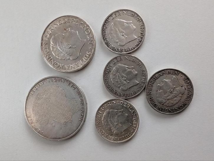 Nederlandse Zilveren Munten Collectie, Postzegels en Munten, Munten | Nederland, Losse munt, 1 gulden, Koningin Juliana, Zilver