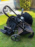 Cybex Priam 3-in-1 Kinderwagen Set | Zwart-Rosé, Gebruikt, Verstelbare duwstang, Combiwagen, Ophalen
